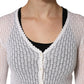 White Lace Silk Knit Long Sleeves Cardigan Top