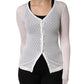 White Lace Silk Knit Long Sleeves Cardigan Top