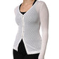 White Lace Silk Knit Long Sleeves Cardigan Top