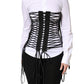 Black Lace-Up Drawstring Bustier Corset Top