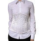 White Polyamide Waist Cincher Bustier Corset Top