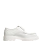 White Leather Chunky Sole Derby Shoes