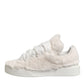 White Shearling Fur Bianco Low Top Sneakers Shoes