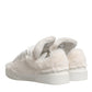 White Shearling Fur Bianco Low Top Sneakers Shoes