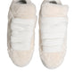 White Shearling Fur Bianco Low Top Sneakers Shoes