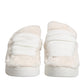 White Shearling Fur Bianco Low Top Sneakers Shoes