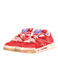 Red White Suede DG Logo Low Top Sneakers Shoes