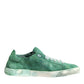 Green Suade DG Logo Sole Low Top Sneakers Shoes