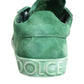 Green Suade DG Logo Sole Low Top Sneakers Shoes