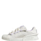 White Calfskin Leather Low Top Sneakers Shoes