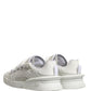 White Calfskin Leather Low Top Sneakers Shoes