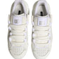 White Calfskin Leather Low Top Sneakers Shoes