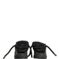 Black Calf Leather Nappa Lace-Up Sneakers Shoes