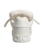 White Leather Shearling Fur Low Top Sneakers Shoes