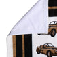 Towel White Cotton Car Graphic Print 115cm x 180cm Beach