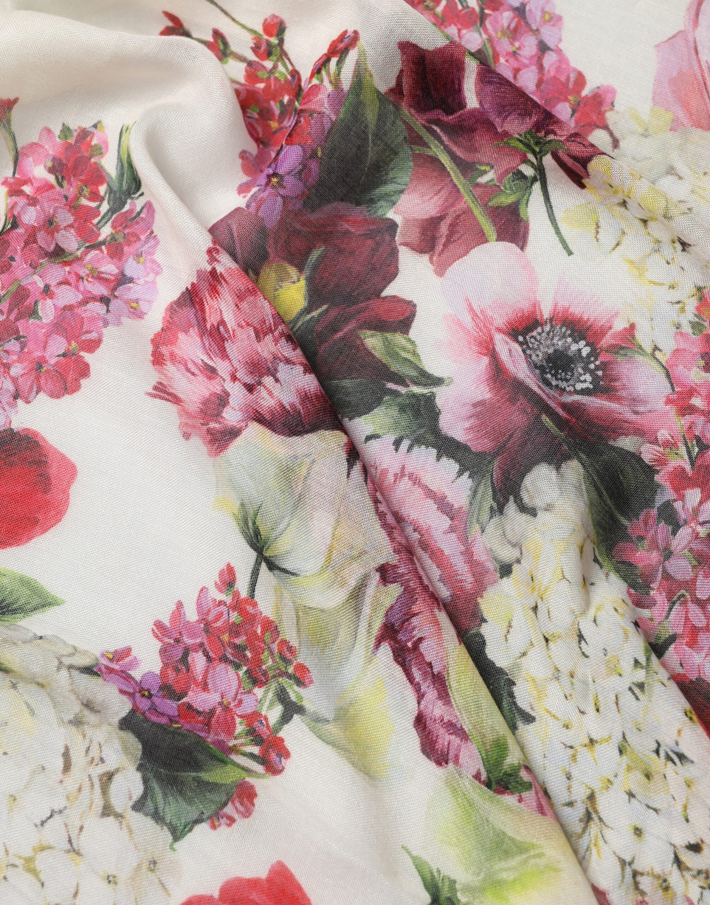 Multicolor Floral Print Square Stole 135cm x 130cm Scarf