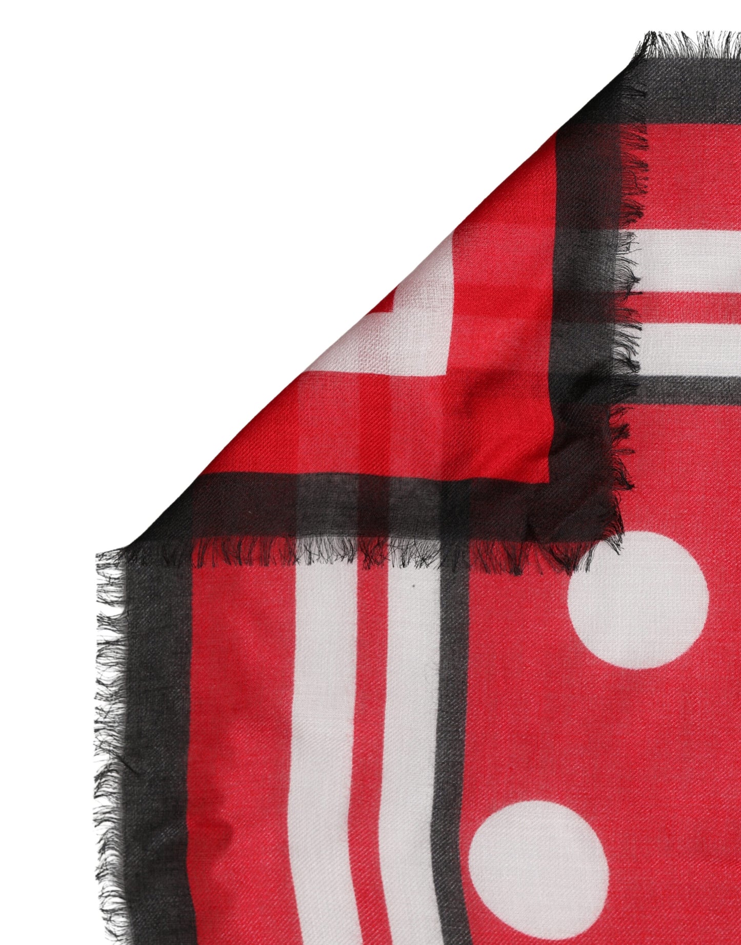 Red Polka Dot Print Square Stole 130cm x 130cm Scarf