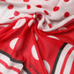 Red Polka Dot Print Square Stole 130cm x 130cm Scarf