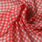 White Red Check Silk Wrap Foulard 140cm x 136cm Scarf