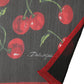 Black Cherry Print Silk Shawl Stole 190cm x 122cm Scarf
