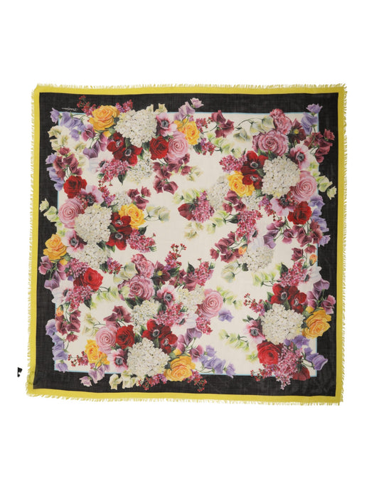 Multicolor Floral Square Stole 134.5cm x 134.5cm Scarf