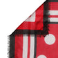 Red Polka Dot Print Square Stole 137cm x 134.5cm  Scarf