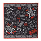 Black White Red DG Crown Cotton Foulard 47cm x 46cm Scarf