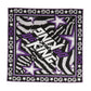 Black Purple DG King Cotton Foulard 51cm x 49.5cm Scarf