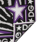 Black Purple DG King Cotton Foulard 51cm x 49.5cm Scarf