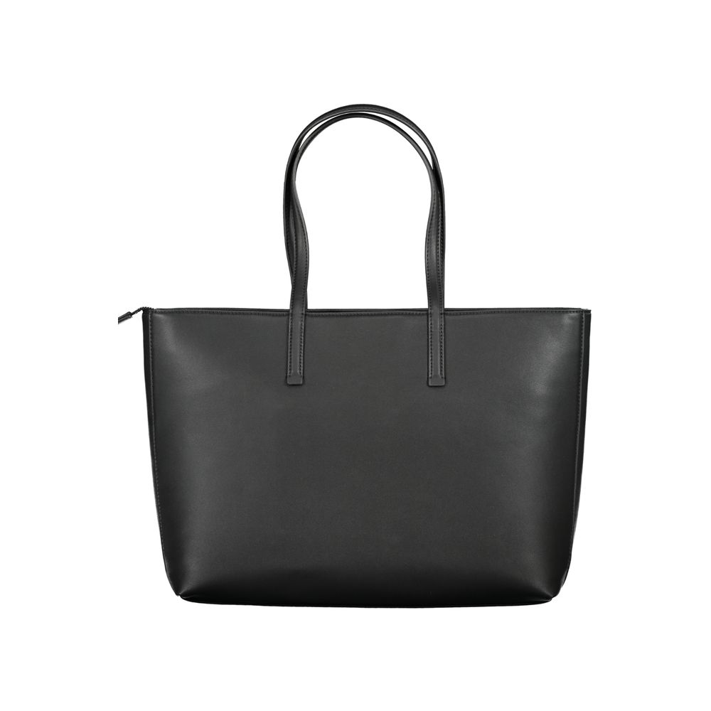 Black Polyester Women Handbag
