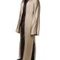Beige Silk Satin Long Coat Robe Jacket