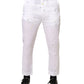 White Paint Print SkinnyFit Trouser Pants