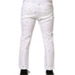 White Paint Print SkinnyFit Trouser Pants