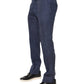 Navy Blue Skinny Chino Mid Waist Men Pants