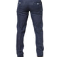 Navy Blue Skinny Chino Mid Waist Men Pants