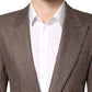 Brown Stripes Single Breasted Blazer