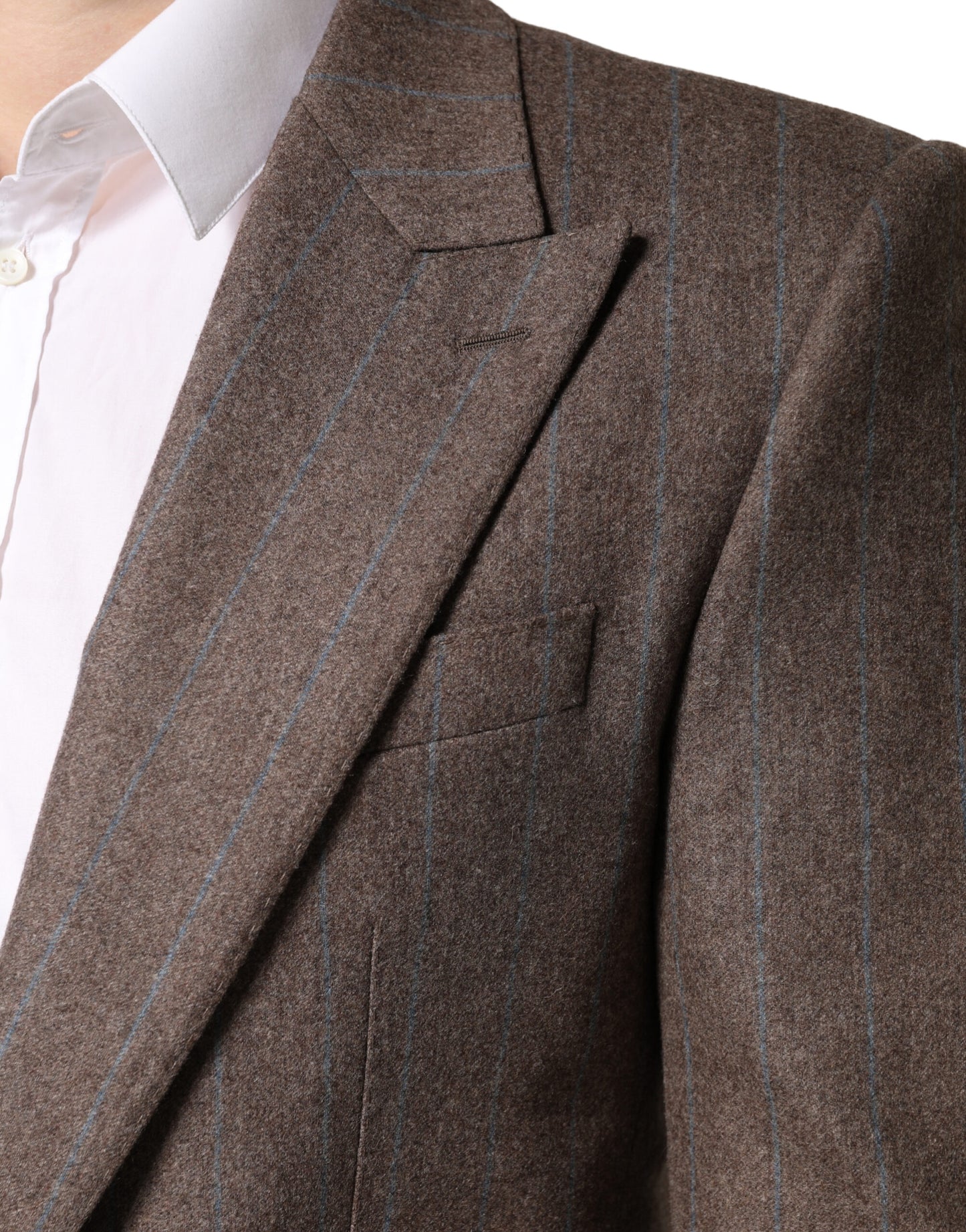 Brown Stripes Single Breasted Blazer