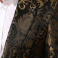 Gold Jacquard Single Breasted Tuxedo Blazer