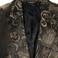 Gold Jacquard Single Breasted Tuxedo Blazer