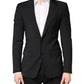 Black MARTINI Single Breasted Tuxedo Blazer