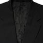 Black MARTINI Single Breasted Tuxedo Blazer