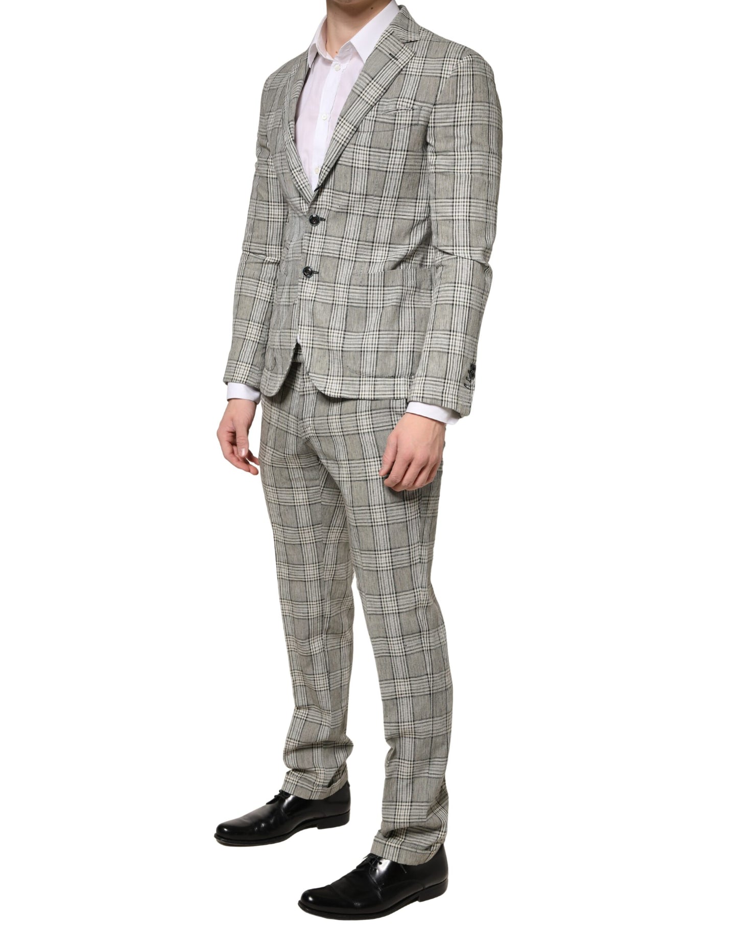 Gray Single Breasted Formal 2 Piece Suit