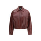 Bordeaux Calf Leather Bos Taurus Leather Jacket
