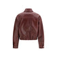 Bordeaux Calf Leather Bos Taurus Leather Jacket