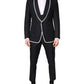 Black White Single Breasted SICILIA Men 3 Piece Suit