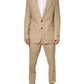Beige TAORMINA Single Breasted Formal 2 Piece Suit