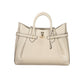 Beige Polyurethane Women's Handbag