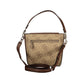 Brown Polyurethane Women's Handbag