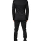 Black Cotton Single Breasted 2 Piece Suit