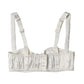 White Silk Satin Underwire Bra Semi Pad Underwear